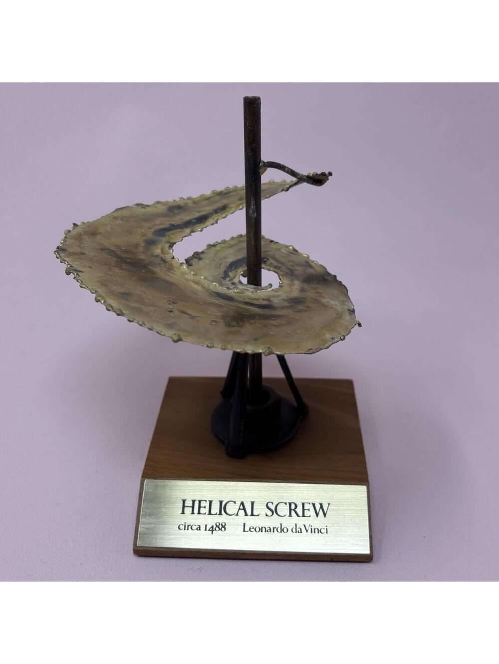 VTG Leonardo da Vinci Helical Screw Aerial Maquette Sculpture Brutalist Style